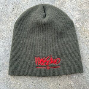 ❌SOLD DO NOT BUY❌ Vintage 2000s Mossimo Olive Green Logo Beanie Made in Korea